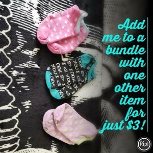 Set of THREE brand new ankle "no show" socks